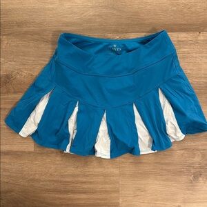 EleVen by Venus Williams Blue and White Skater Mini Skirt